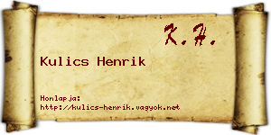 Kulics Henrik névjegykártya