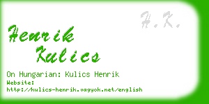 henrik kulics business card